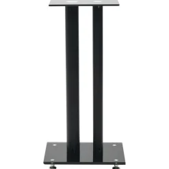 vidaXL Speakerstandaarden zuil-ontwerp gehard glas zwart 2 st
