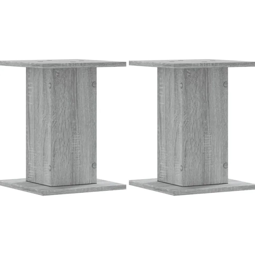vidaXL Speakerstandaards 2 st 30x30x40 cm bewerkt hout grijs sonoma