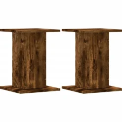 vidaXL Speakerstandaards 2 st 30x30x40 cm bewerkt hout gerookt eiken