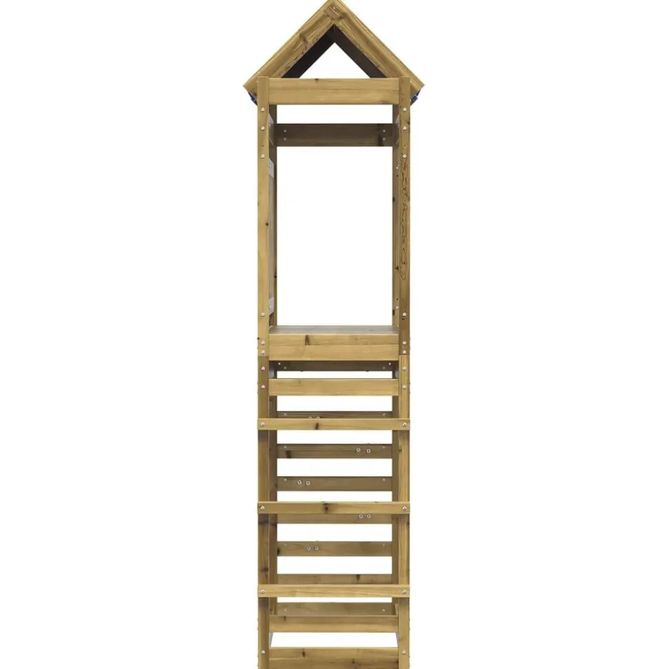 vidaXL Speeltoren Bruin 85 x 52,5 x 239 cm Massief geïmpregneerd hout