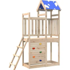 vidaXL Speeltoren Bruin 110,5 x 52,5 x 215cm Massief grenenhout