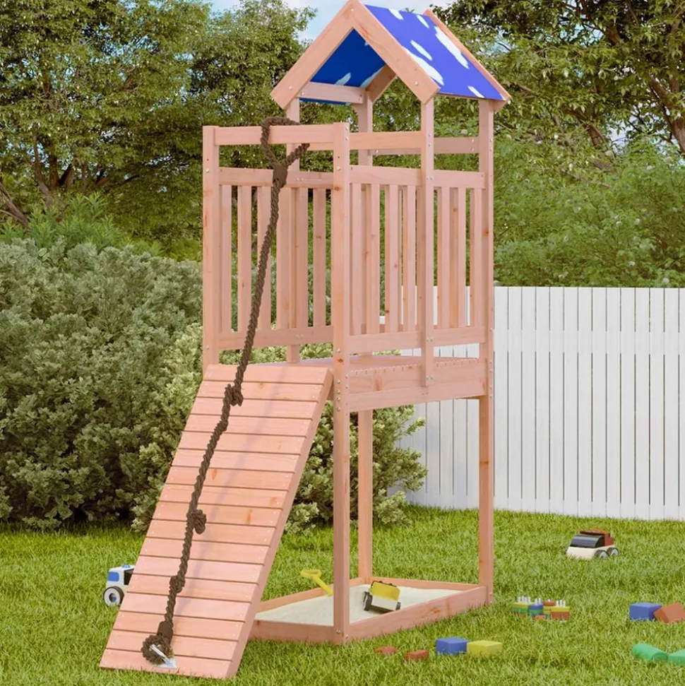 vidaXL Speeltoren Bruin 52,5 x 110,5 x 215 cm Massief Douglas hout