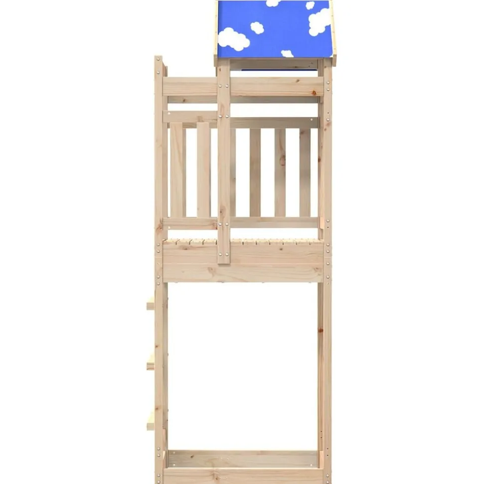 vidaXL Speeltoren Bruin 85 x 52,5 x 239 cm Massief grenenhout