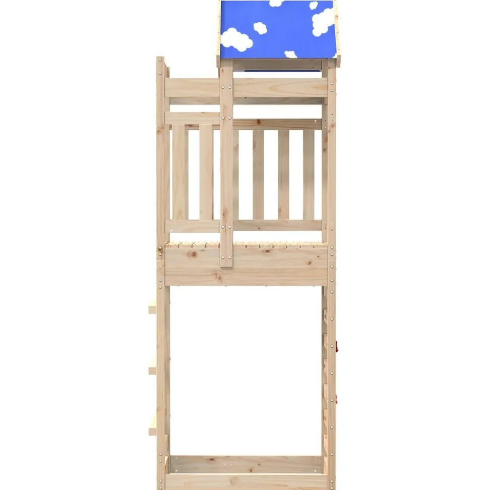 vidaXL Speeltoren Bruin 85 x 52,5 x 239 cm Massief grenenhout