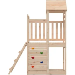 vidaXL Speeltoren Bruin 110,5 x 52,5 x 214 cm Massief grenenhout