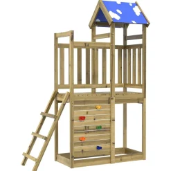 vidaXL Speeltoren Bruin Massief geïmpregneerd hout