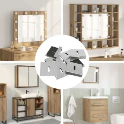 vidaXL Spiegel Bevestigingsbeugel 2 pcs Nikkel 35 x 30 x 8,3 mm Staal