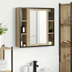 vidaXL Spiegelkast met plank Sonoma Eiken 60 x 16 x 60 cm Bewerkt hout