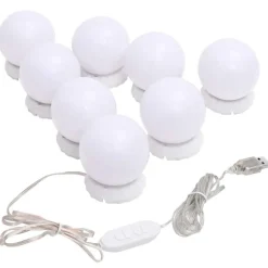 vidaXL Spiegelverlichting met 8 LED-lampen warmwit en koudwit