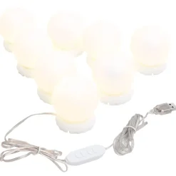 vidaXL Spiegelverlichting met 8 LED-lampen warmwit en koudwit