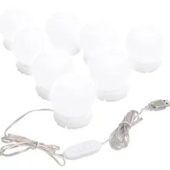 vidaXL Spiegelverlichting met 8 LED-lampen warmwit en koudwit