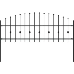 vidaXL Spike Fence Asten Zwart 200 x 130 cm Gepoedercoat staal