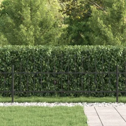 vidaXL Spike Fence Asten Zwart 200 x 130 cm Gepoedercoat staal