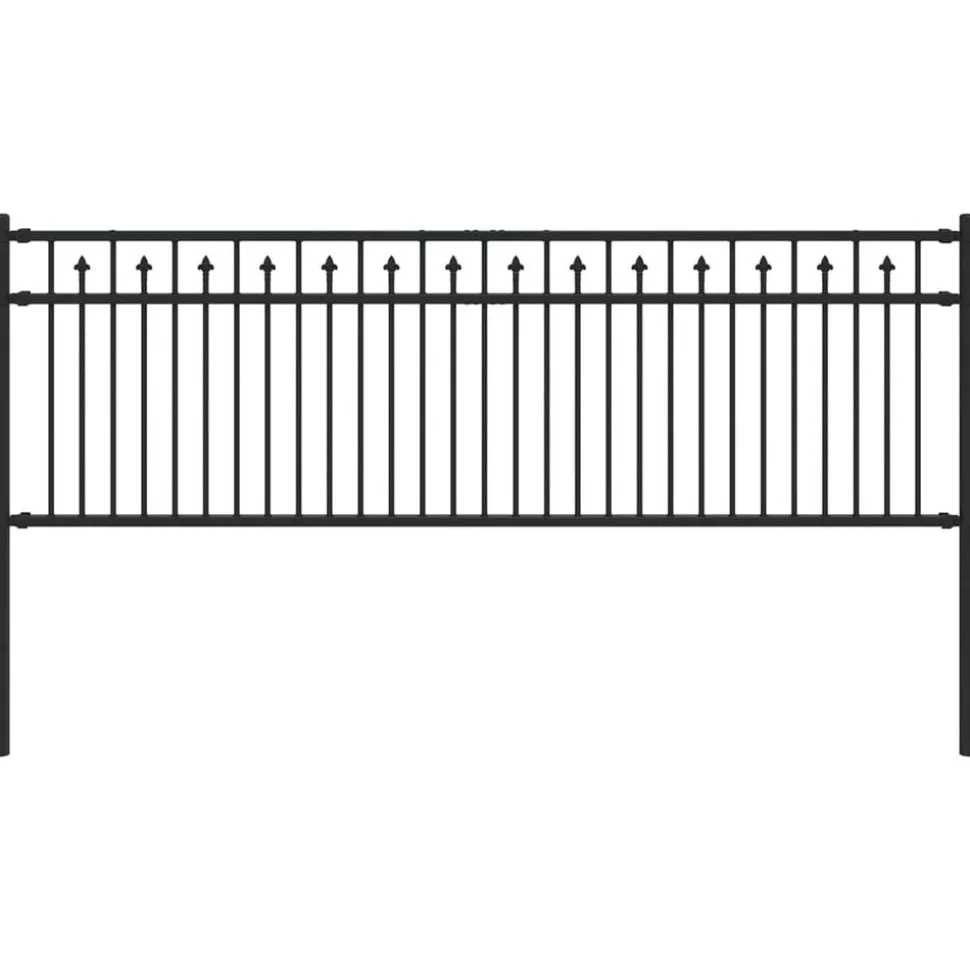 vidaXL Spike Hek Baarlo Zwart 200 x 110 cm Gepoedercoat staal
