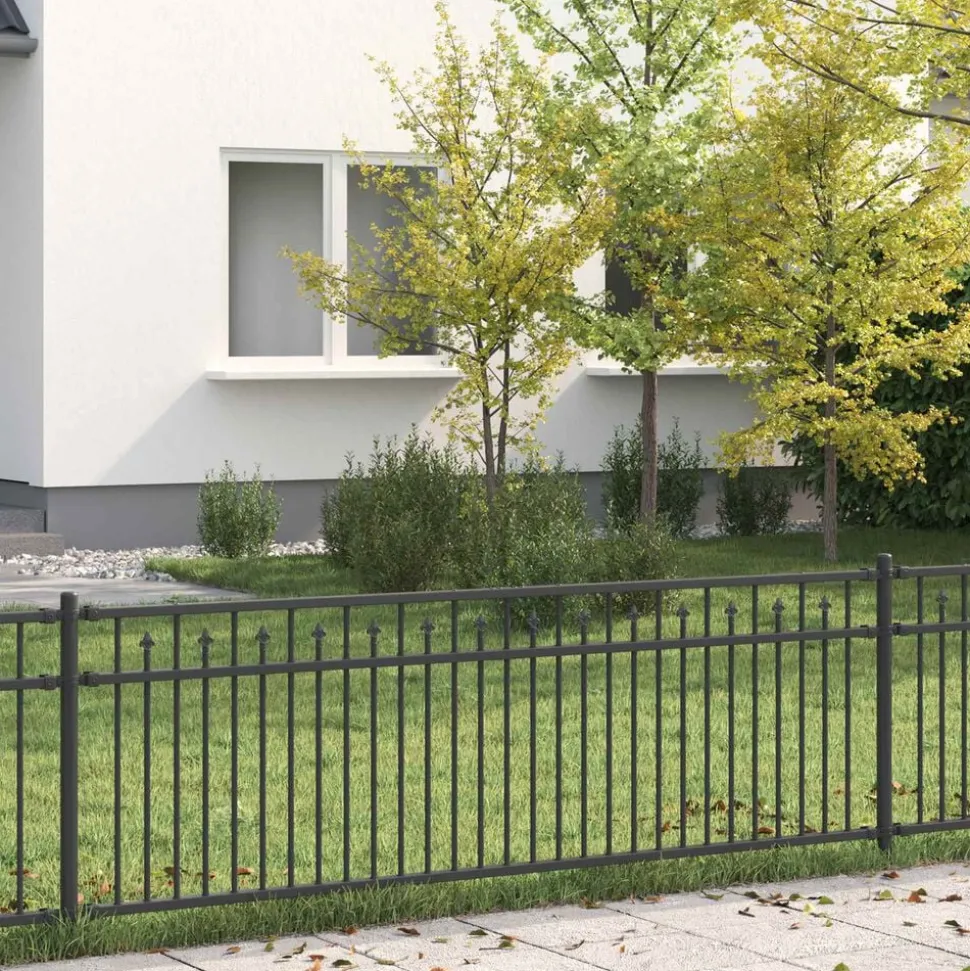 vidaXL Spike Hek Baarlo Zwart 200 x 110 cm Gepoedercoat staal