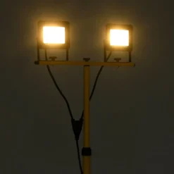 vidaXL Spotlight met statief LED 2x20 W warmwit