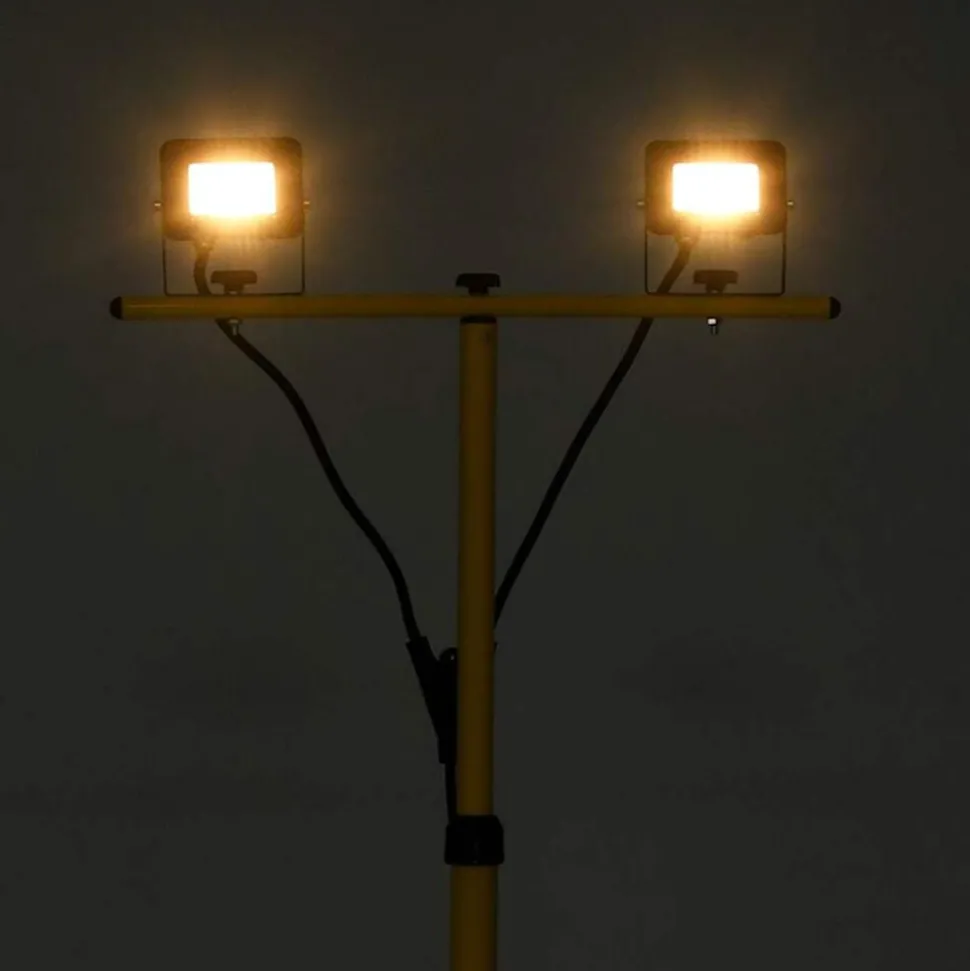 vidaXL Spotlight met statief LED 2x10 W warmwit