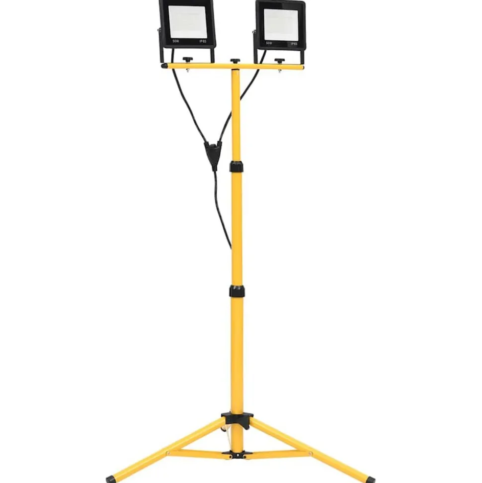 vidaXL Spotlight met statief LED 2x50 W koudwit