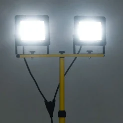 vidaXL Spotlight met statief LED 2x100 W koudwit