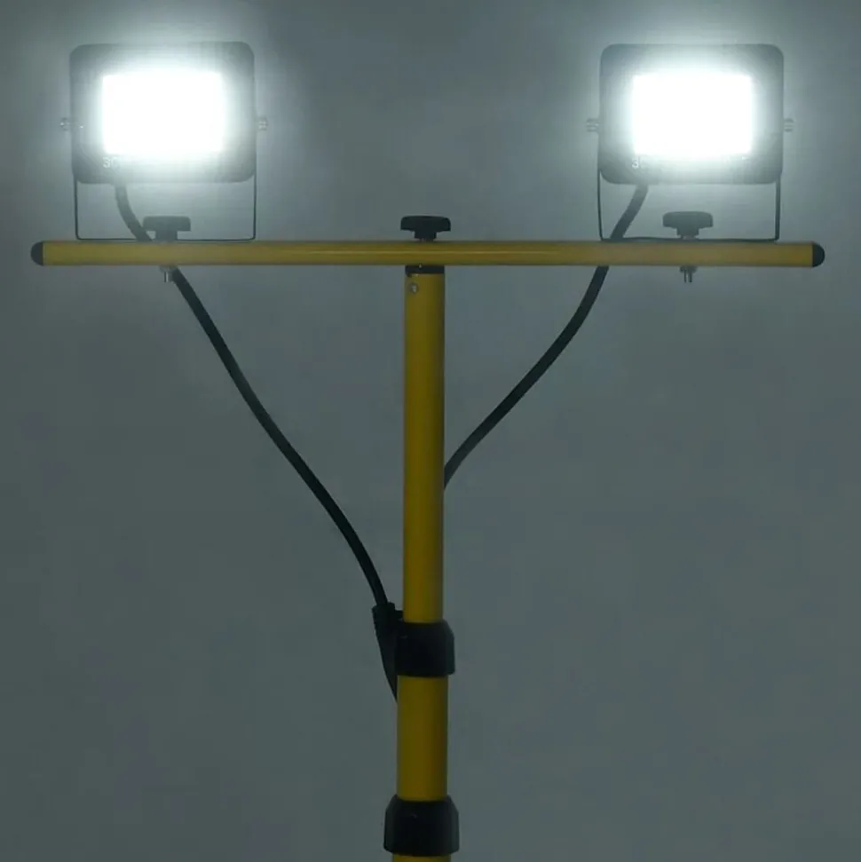 vidaXL Spotlight met statief LED 2x30 W koudwit