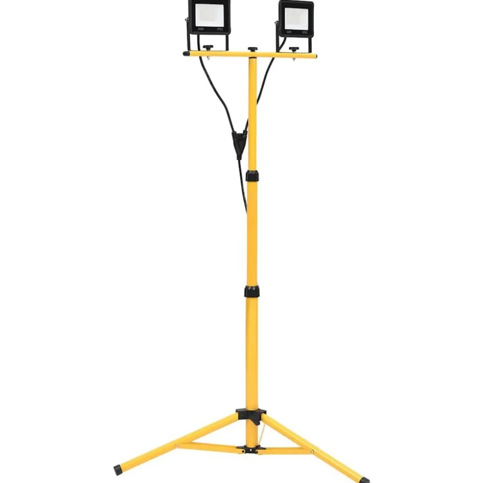 vidaXL Spotlight met statief LED 2x30 W warmwit