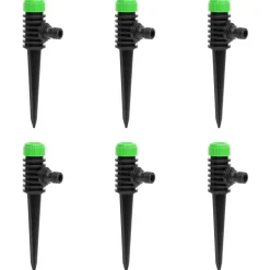 vidaXL Sproeiers 6 st 3x6x19,5 cm ABS en PP groen en zwart