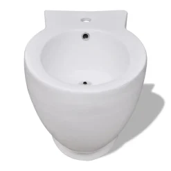 vidaXL Staand bidet rond keramiek wit