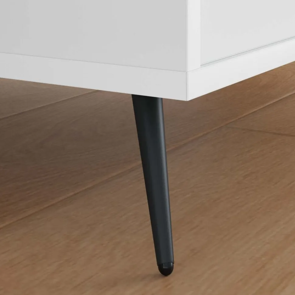 vidaXL Staande Voeten 2 pcs Zwart 56 x 56 x 100 mm IJzer