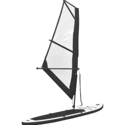 vidaXL Stand Up Paddleboard opblaasbaar met zeilset zwart en wit
