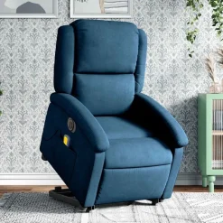 vidaXL Sta-op-massagestoel elektrisch verstelbaar fluweel blauw