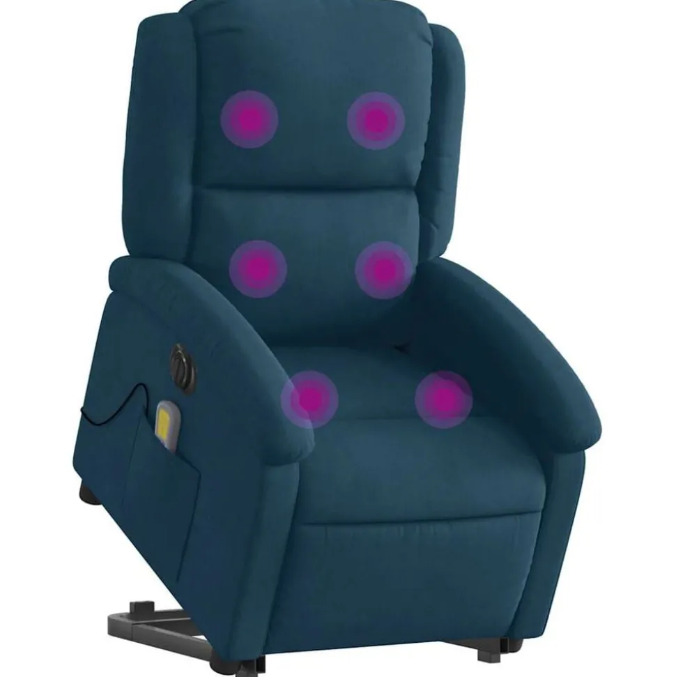 vidaXL Sta-op-massagestoel elektrisch verstelbaar fluweel blauw