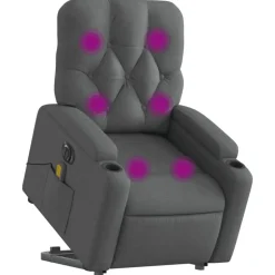 vidaXL Sta-op-massagestoel elektrisch verstelbaar stof donkergrijs