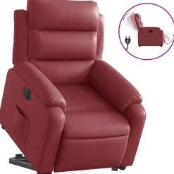 vidaXL Sta-op-stoel elektrisch kunstleer wijnrood