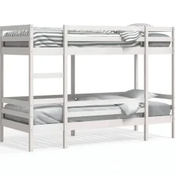 vidaXL Stapelbed massief grenenhout wit 80x200 cm