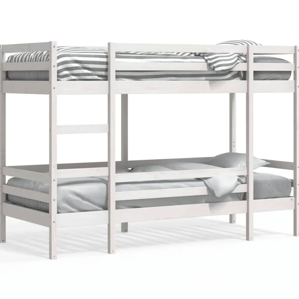 vidaXL Stapelbed massief grenenhout wit 80x200 cm