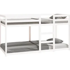vidaXL Stapelbed massief grenenhout wit 90x200 cm