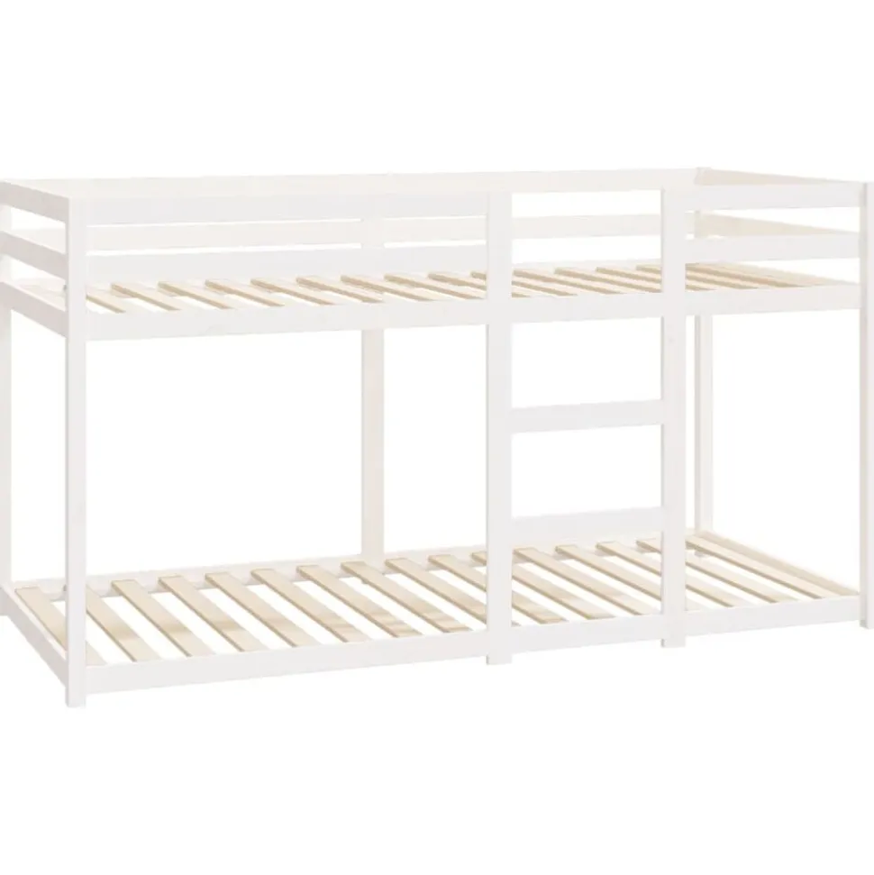 vidaXL Stapelbed massief grenenhout wit 90x200 cm