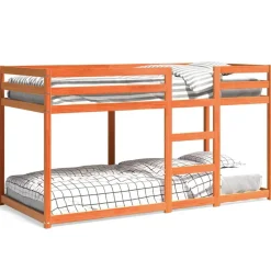 vidaXL Stapelbed massief grenenhout wasbruin 90x200 cm