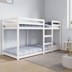 vidaXL Stapelbed 80x200 cm massief grenenhout wit