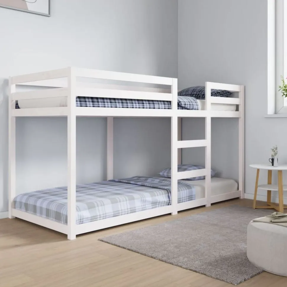 vidaXL Stapelbed 80x200 cm massief grenenhout wit