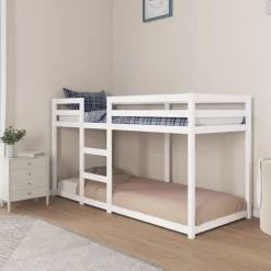 vidaXL Stapelbed 80x200 cm massief grenenhout wit