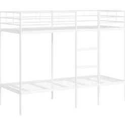 vidaXL Stapelbed zonder matras 75x190 cm staal wit