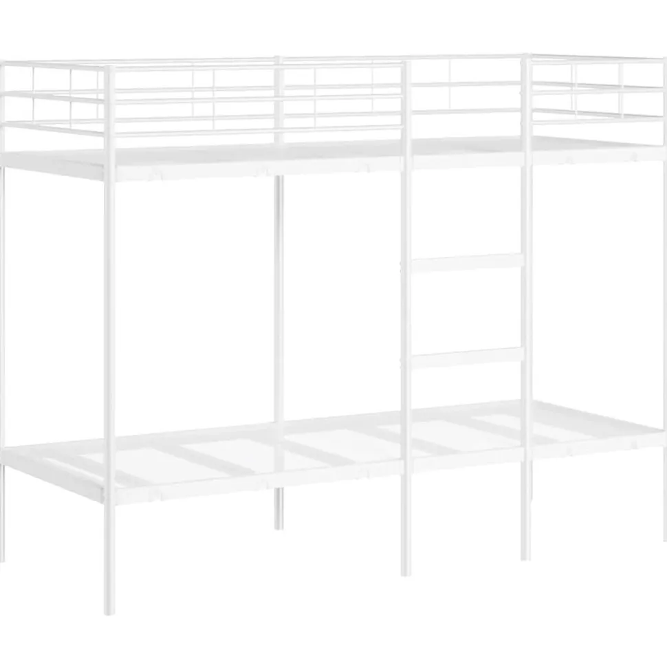 vidaXL Stapelbed zonder matras 75x190 cm staal wit