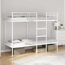 vidaXL Stapelbed zonder matras 75x190 cm staal wit