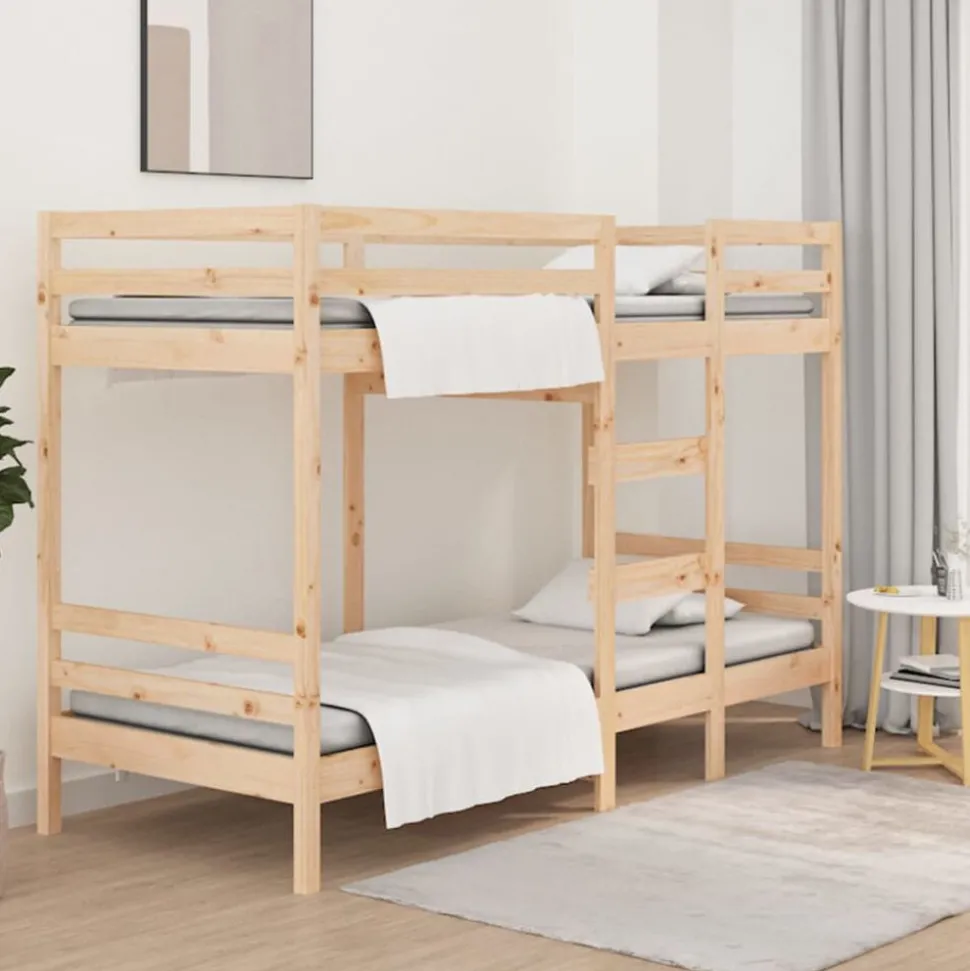 vidaXL Stapelbedframe zonder matras massief grenenhout 90x200 cm