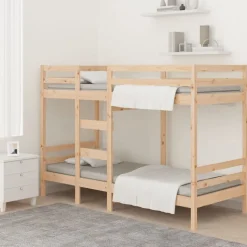 vidaXL Stapelbedframe zonder matras massief grenenhout 90x200 cm