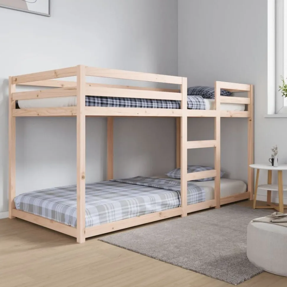 vidaXL Stapelbedframe zonder matras massief grenenhout 90x200 cm
