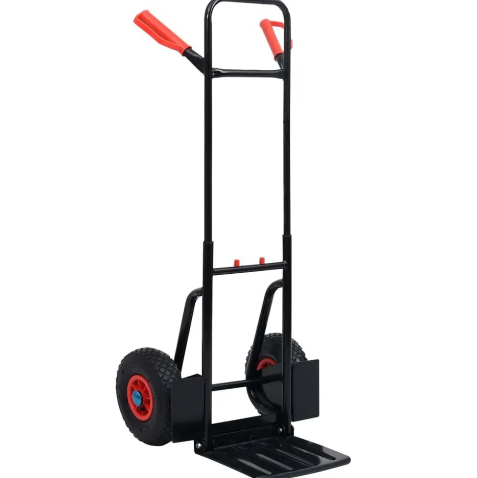 vidaXL Steekwagen telescopisch 200 kg zwart en rood