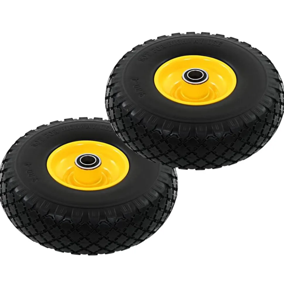vidaXL Steekwagenwielen 3,00-4 (260x85) massief PU 2 st