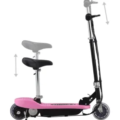 vidaXL Step elektrisch met zitje 120 W roze